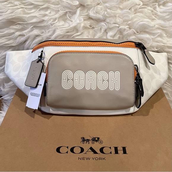 Coach Track Leather Signature logo Color block Belt Fanny Bag*NWT - Picture 5 of 6